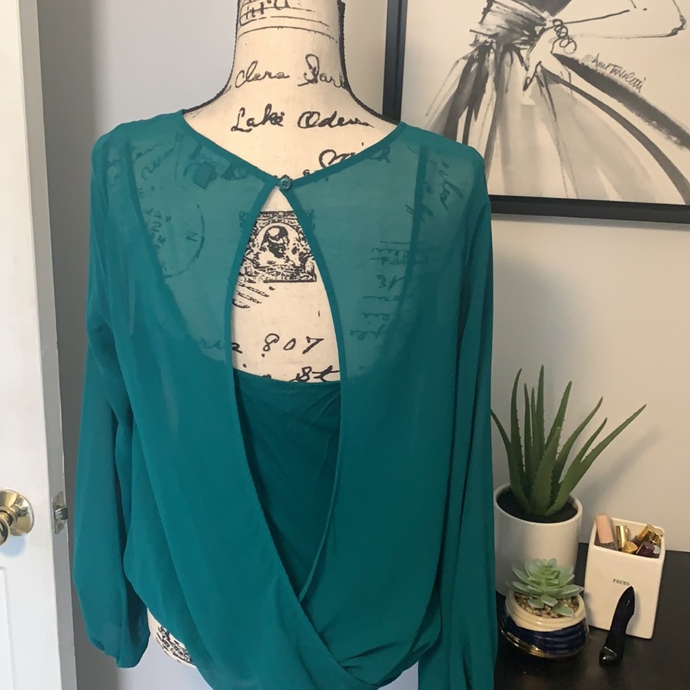 BEBE Teal Dressy Top 🎇✨ - Picture 3 of 5